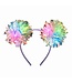 Light Up Crinkle Tinsel Fluffy Pom Pom Headband