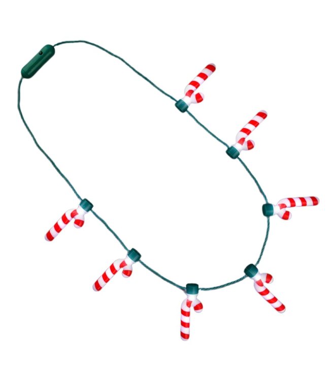 Light Up Seven Candy Cane Charms Christmas Necklace