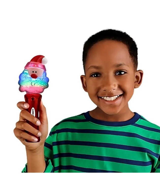 Santa Claus Snowball Spinning Lights Wand