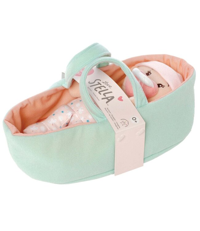 Love, Stella My First Doll Peach & Bassinet Set