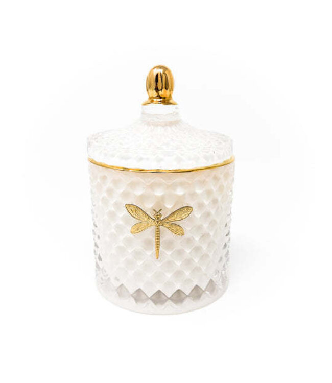 DRAGONFLY FRAGRANCES Bella Candle - White & Gold