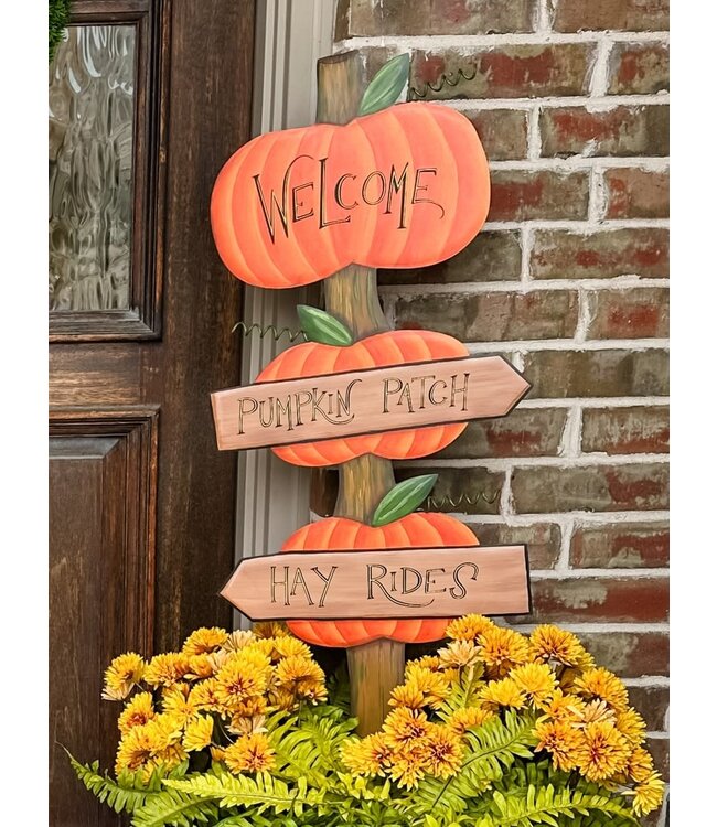 THE ROUND TOP COLLECTION Welcome Pumpkin Directional Sign