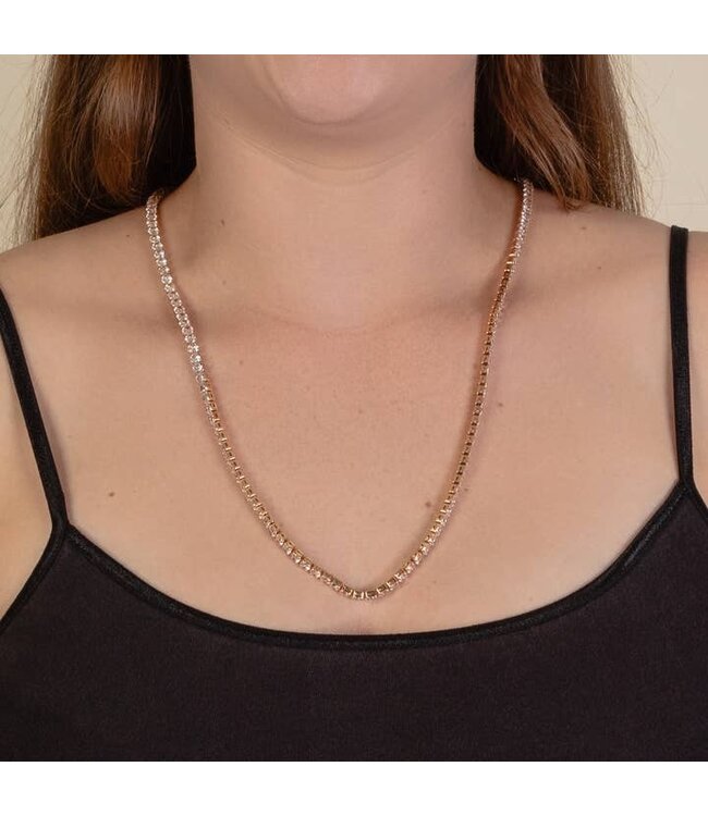 Short Tennis Necklace Gold