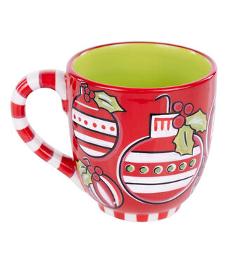 Red & White Holly Ornament Mug