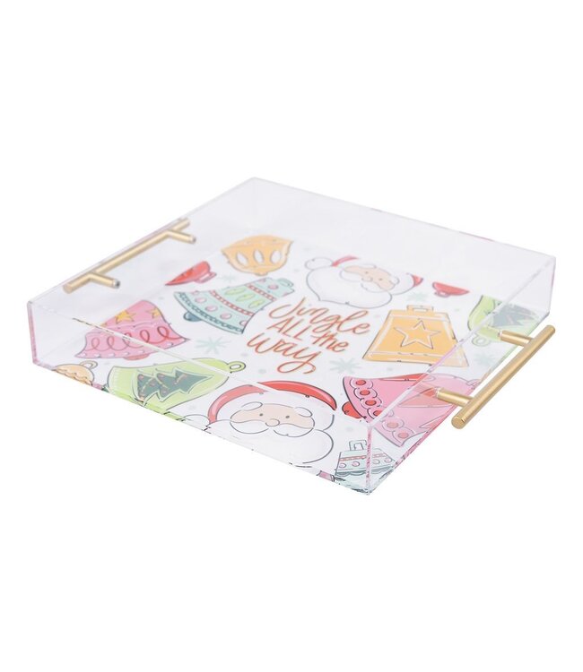 Jingle All the Way Santa Acrylic Tray