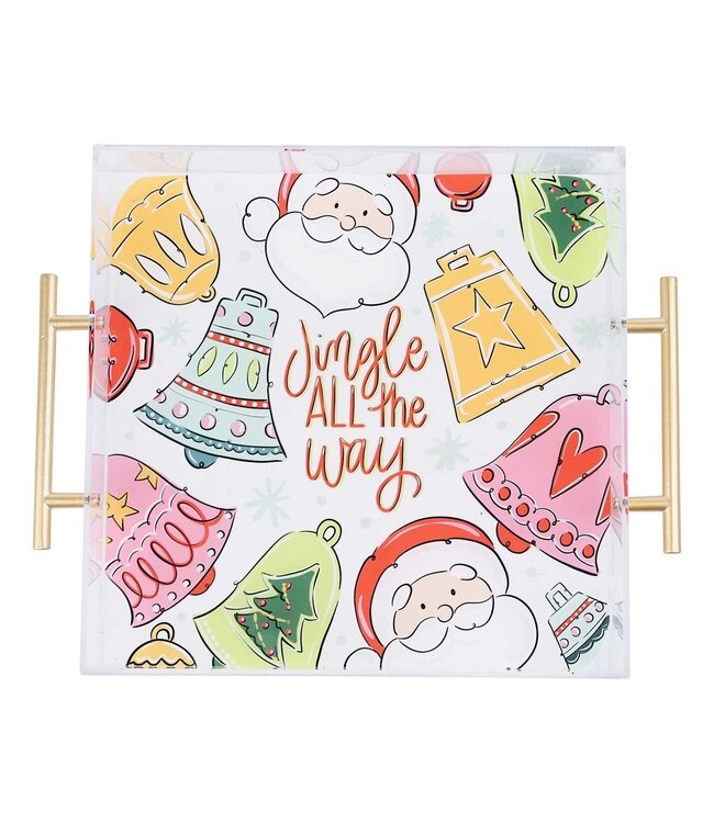Jingle All the Way Santa Acrylic Tray