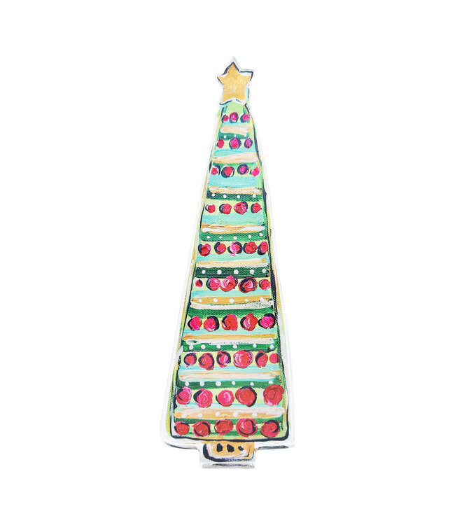 Bright Gold and Green Christmas Tree  Acrylic Stand