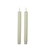 9.75 Inch Cream Spiral LED Taper Candles with Timer - Sold as Set