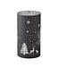 7.75 Inch Glass Laser Engraved Winter Scene Candle Slip Cover