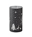 7.75 Inch Glass Laser Engraved Winter Scene Candle Slip Cover
