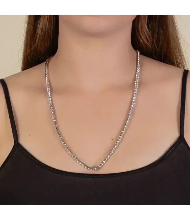 Short Tennis Necklace Silver