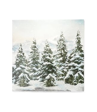 Paint Canvas Snowy Trees