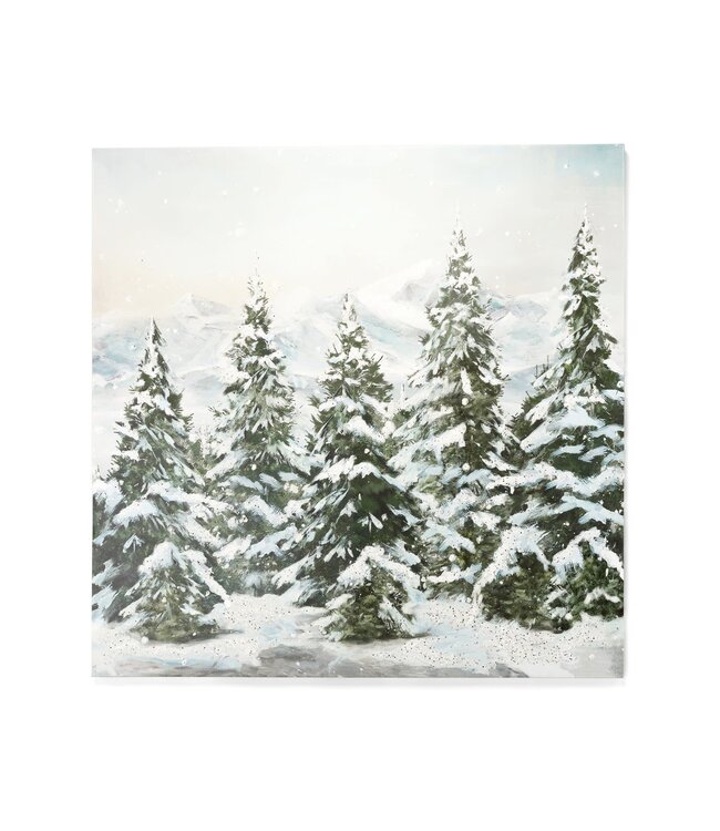 Paint Canvas Snowy Trees
