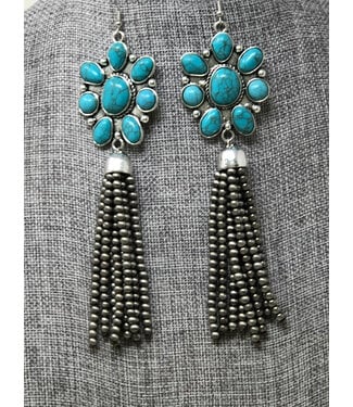 Turquoise Tassel Earrings