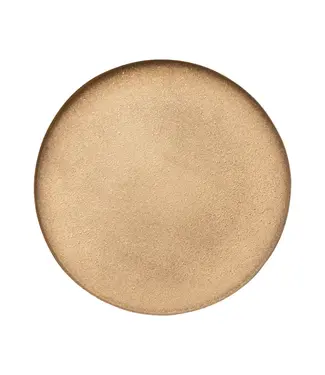 12" Round Decorative Textured Metal Tray, Gold Finish