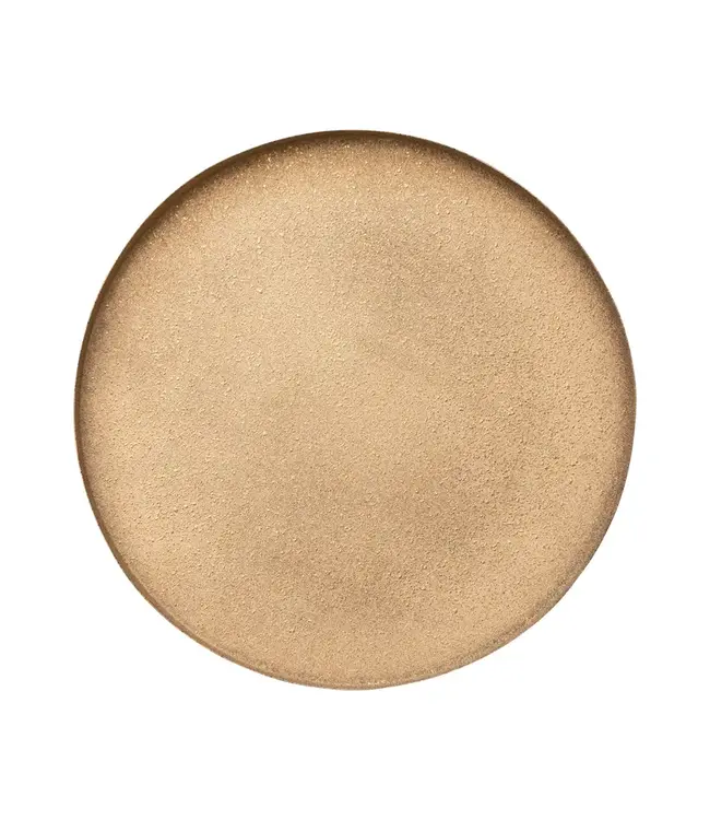 12" Round Decorative Textured Metal Tray, Gold Finish