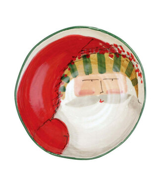 VIETRI Old St. Nick Pasta Bowl - Stripe Hat