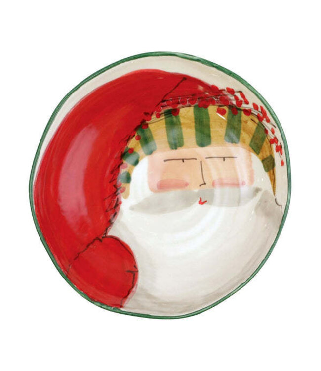 VIETRI Old St. Nick Pasta Bowl - Stripe Hat