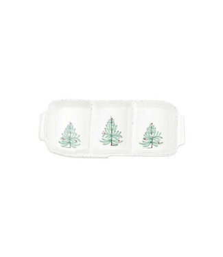 VIETRI Lastra Holiday Small Three-Part Server