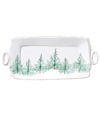 VIETRI Lastra Holiday Handled Rectangular Platter