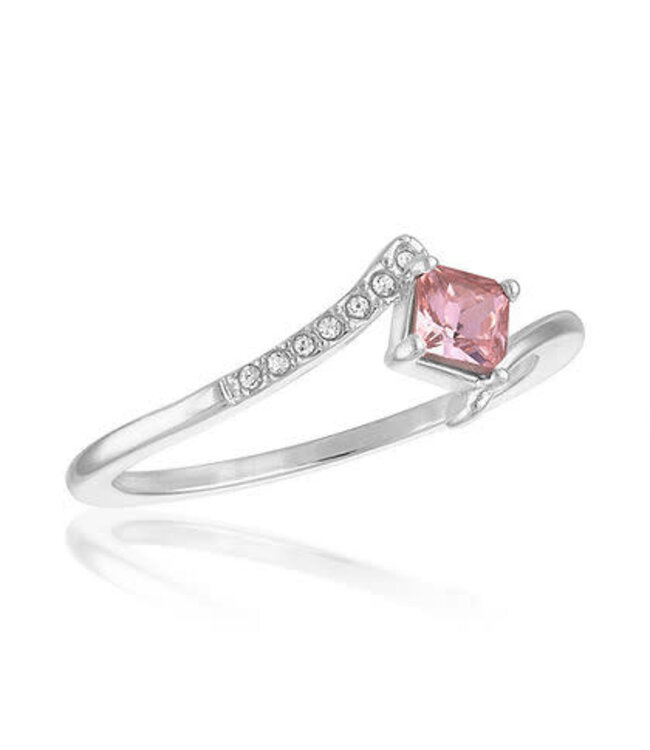 Light Rose Princess Cut Stack Ring