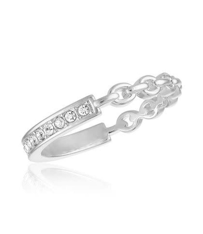 Half Chain Half CZ Stack Ring
