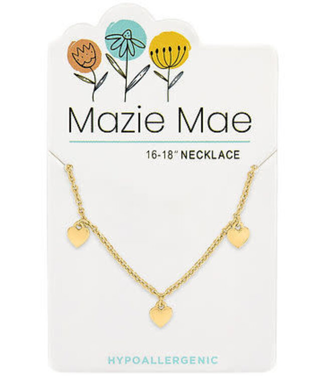 Gold Multi Dangle Heart Mazie Mae Necklace