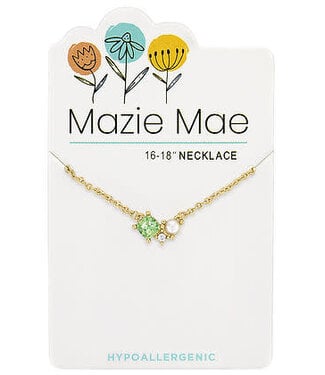 Gold Erinite & Pearl Cluster Mazie Mae Necklace