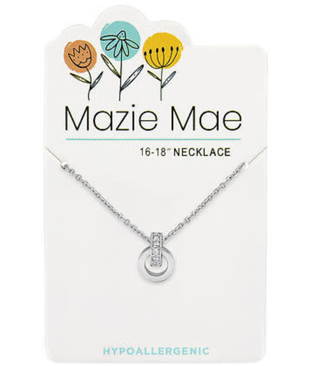 Silver Interlocking Duo Drop Mazie Mae Necklace