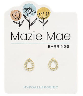 Gold Open CZ Teardrop Mazie Mae Earring