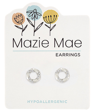 Silver Twisted CZ Loop Stud Mazie Mae Earring