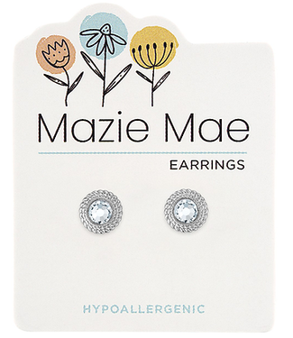 Silver Braided CZ Stud Mazie Mae Earring