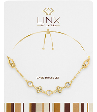 Gold Clover & CZ LINX Base Bracelet