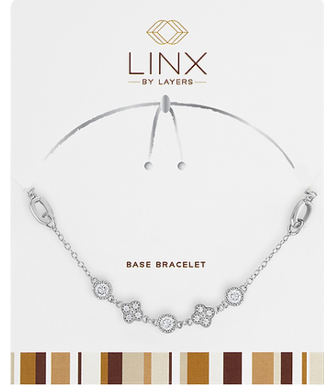 Silver Clover & CZ LINX Base Bracelet