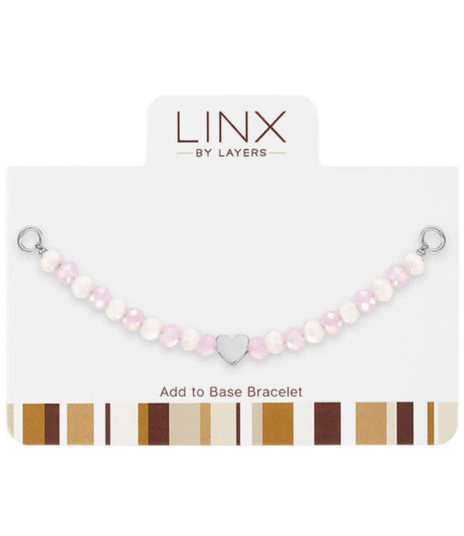 Silver Pink Facet Heart LINX Add-On