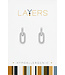 Silver Double Link Huggie Layers Earrings