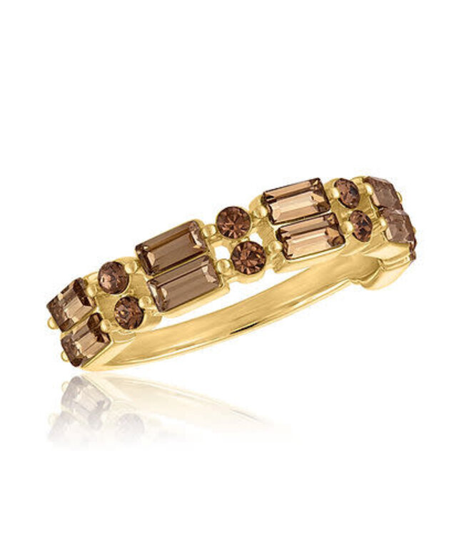 Stacked Light Colorado Topaz Gold Layers Rings