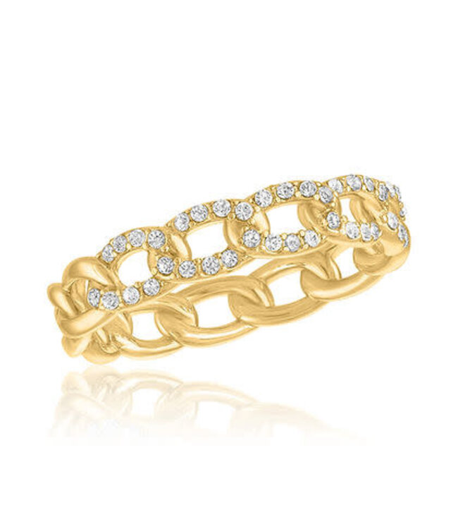 CZ Chain Gold Layers Rings