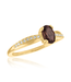 Elegant Smoky Quartz Oval Gold Layers Ring