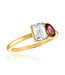 Burgundy Duo-Stone Gold Layers Ring