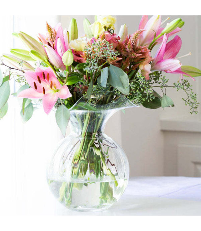 VIETRI Hibiscus Glass Large Fluted Vase