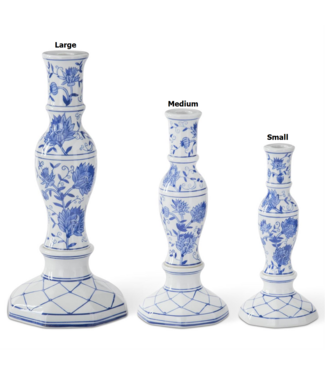 Blue & White Chinoiserie Taper Candleholders - Sold Individually