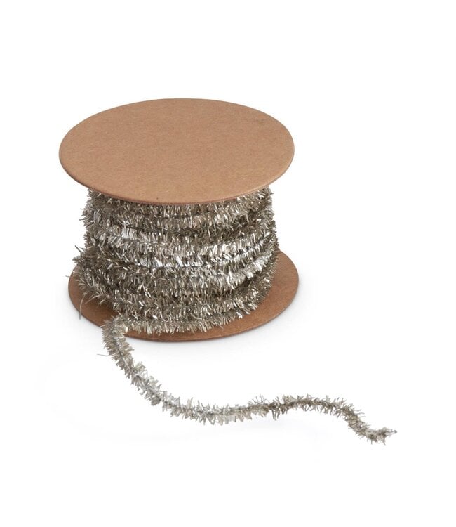 3 Inch Silver Tinsel Garland/Ribbon on Spool