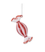 Red & White Glass Candy Ornaments - Sold Individually