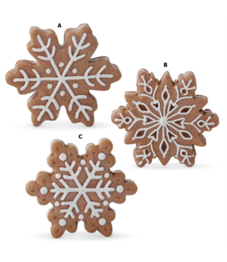 5 Inch Resin Gingerbread Snowflakes w/White Icing Outline - Sold Individually
