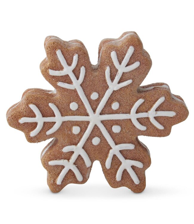 5 Inch Resin Gingerbread Snowflakes w/White Icing Outline - Sold Individually