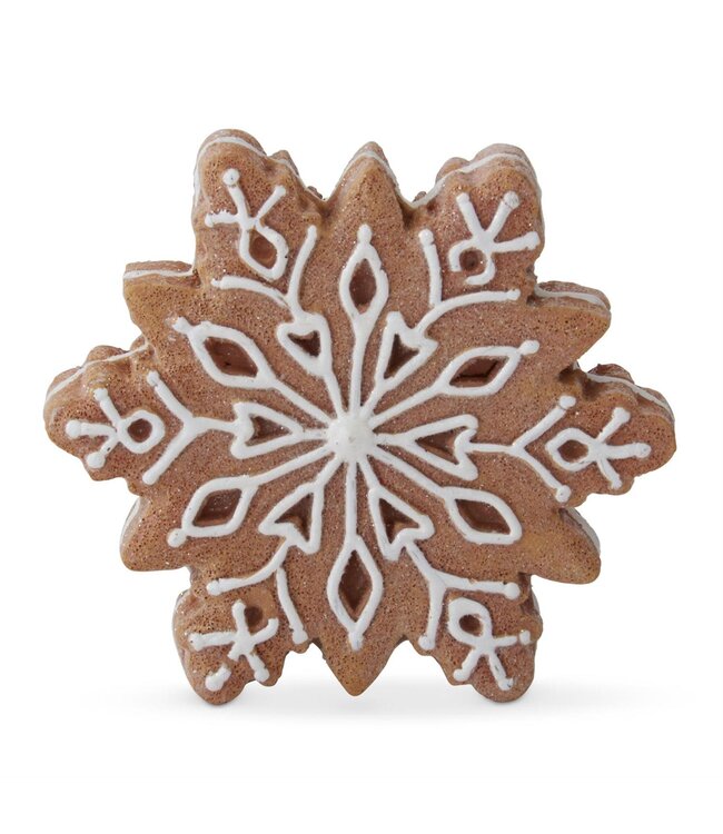 5 Inch Resin Gingerbread Snowflakes w/White Icing Outline - Sold Individually