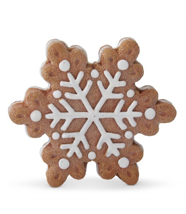 5 Inch Resin Gingerbread Snowflakes w/White Icing Outline - Sold Individually