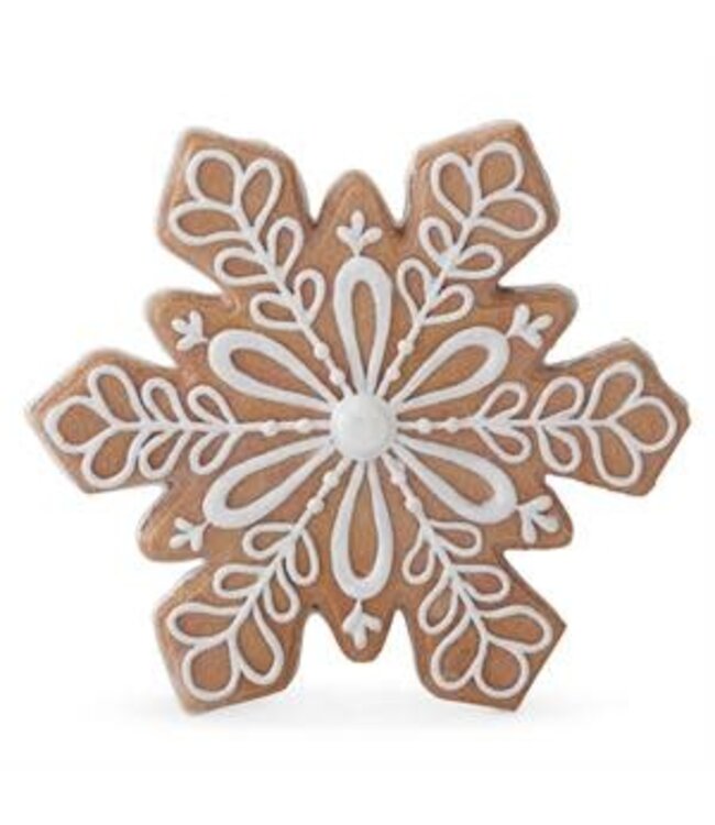 Resin Gingerbread Snowflakes w/White Icing Outline - Sold Individually