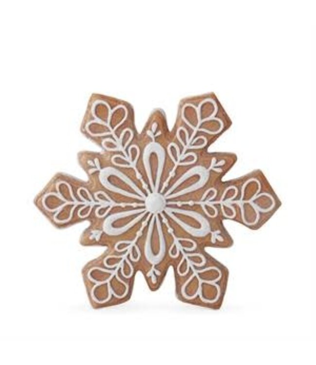 Resin Gingerbread Snowflakes w/White Icing Outline - Sold Individually